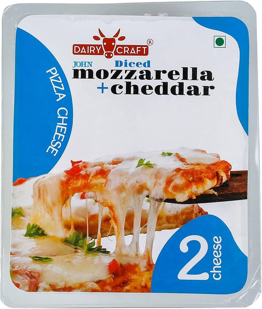 Dice Mozzarella + Cheddar , 2 Cheese 1 Kilogram Indian